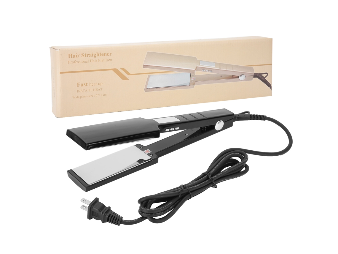 Plancha De Pelo Eléctrica De 2 En 1 Con Iones Negativos Y Cerámica, Herramienta De Peinado 110‑240v Enchufe Us