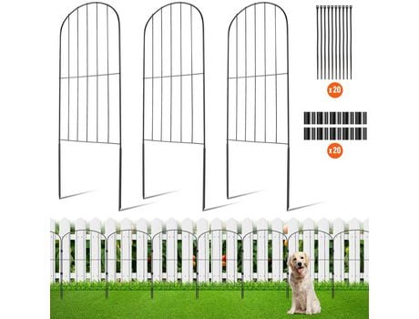 VEVOR Valla de Jardín Sin Excavación 24" de Alto x 13' de Largo Valla para Animales 10 Paquetes