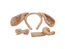 Conjunto De Tiara Con Orejas De Perro Largas, Lazo Y Cola Para Cosplay Y Fiestas.