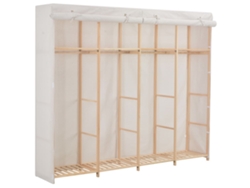 Armario de tela blanco 200x40x170 cm