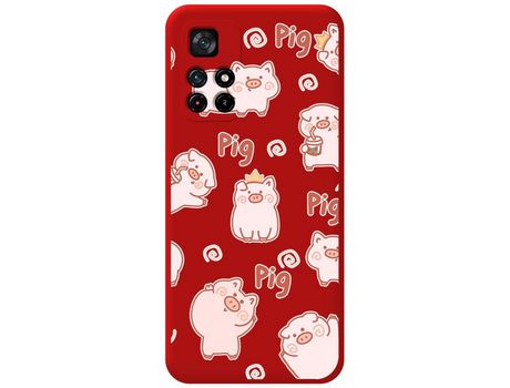 Funda para Xiaomi Redmi Note 11s 5G TUMUNDOSMARTPHONE Silicona Líquida Dibujos Cerdos Rojo