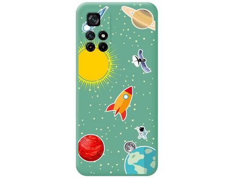 Funda para Xiaomi Redmi Note 11s 5G TUMUNDOSMARTPHONE Silicona Líquida Dibujos Espacio Verde