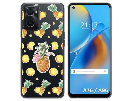Funda para Oppo A76 / A96 TUMUNDOSMARTPHONE Dibujos Transparente Piña Multicolor