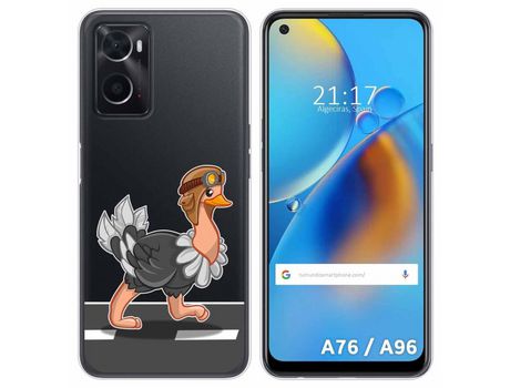 Funda para Oppo A76 / A96 TUMUNDOSMARTPHONE Dibujos Transparente Avestruz Multicolor