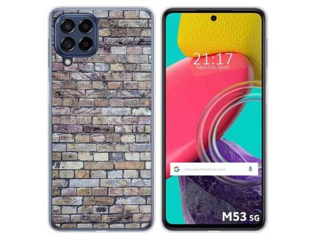 Funda para Samsung Galaxy M53 5G TUMUNDOSMARTPHONE Dibujos Ladrillo 02 Multicolor