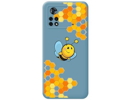 Funda para Xiaomi POCO X4 Pro 5G TUMUNDOSMARTPHONE Silicona Líquida Dibujos Abeja Azul