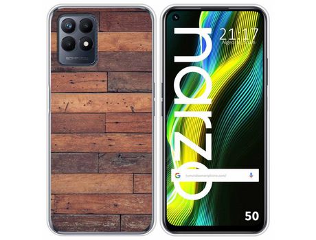 Funda para Realme Narzo 50 TUMUNDOSMARTPHONE Dibujos Madera 03 Multicolor