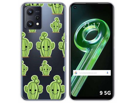 Funda para Realme 9 5G TUMUNDOSMARTPHONE Dibujos Transparente Cactus Multicolor
