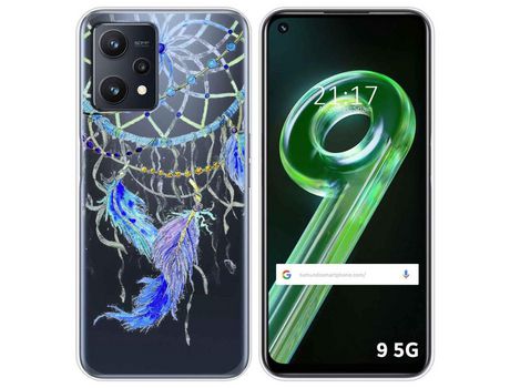 Funda para Realme 9 5G TUMUNDOSMARTPHONE Dibujos Transparente Plumas Multicolor