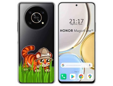 Funda para Huawei Honor Magic 4 Lite TUMUNDOSMARTPHONE Dibujos Transparente Tigre Multicolor