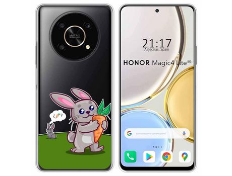 Funda para Huawei Honor Magic 4 Lite TUMUNDOSMARTPHONE Dibujos Transparente Conejo Multicolor