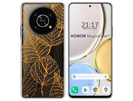 Funda para Huawei Honor Magic 4 Lite TUMUNDOSMARTPHONE Dibujos Transparente Hojas Multicolor