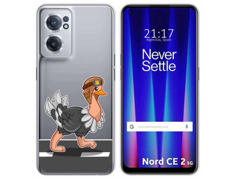 Funda para Oneplus Nord CE 2 5G TUMUNDOSMARTPHONE Dibujos Transparente Avestruz Multicolor