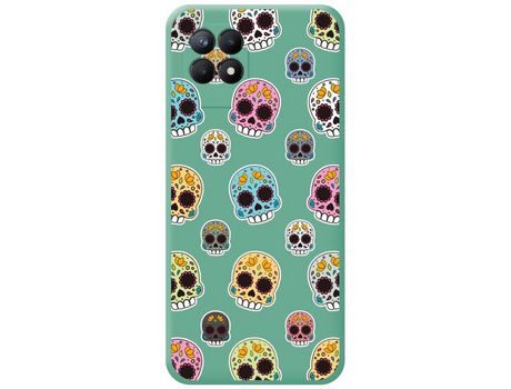 Funda para Realme Narzo 50 TUMUNDOSMARTPHONE Silicona Líquida Dibujos Catrina Verde
