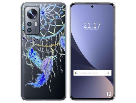 Funda para Xiaomi 12 / 12X 5G TUMUNDOSMARTPHONE Dibujos Transparente Plumas Multicolor