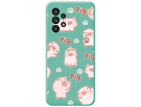 Funda para Samsung Galaxy A33 5G TUMUNDOSMARTPHONE Silicona Líquida Dibujos Cerdos Verde