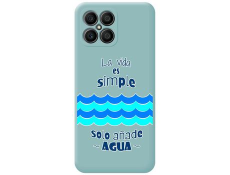 Funda para Huawei Honor X8 TUMUNDOSMARTPHONE Silicona Líquida Dibujos Agua Azul