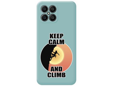 Funda para Huawei Honor X8 TUMUNDOSMARTPHONE Silicona Líquida Dibujos Mujer Escalada Azul
