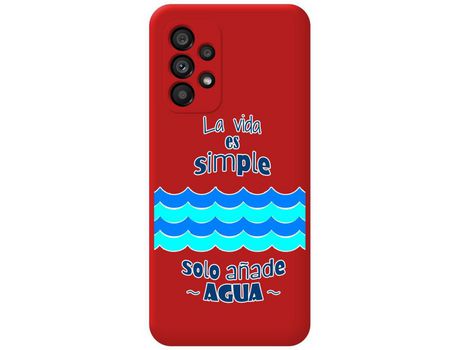Funda para Samsung Galaxy A33 5G TUMUNDOSMARTPHONE Silicona Líquida Dibujos Agua Rojo