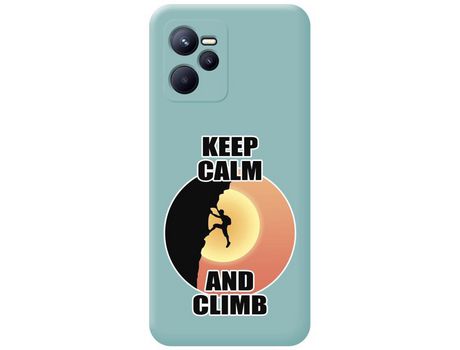 Funda para Realme Narzo 50A Prime TUMUNDOSMARTPHONE Silicona Líquida Dibujos Hombre Escalada Azul
