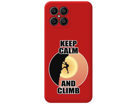 Funda para Huawei Honor X8 TUMUNDOSMARTPHONE Silicona Líquida Dibujos Hombre Escalada Rojo