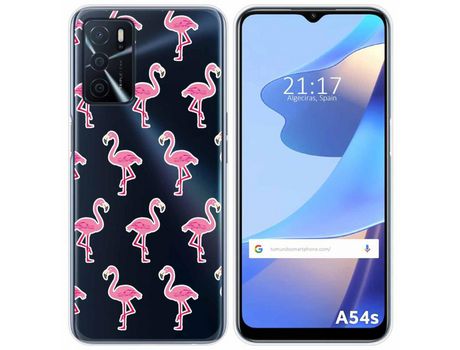 Funda para Oppo A54s TUMUNDOSMARTPHONE Dibujos Transparente Flamenco Multicolor