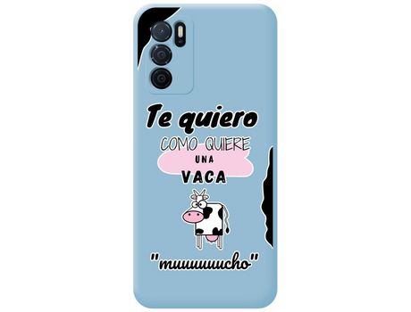 Funda para Oppo A54s TUMUNDOSMARTPHONE Silicona Líquida Dibujos Vaca Azul