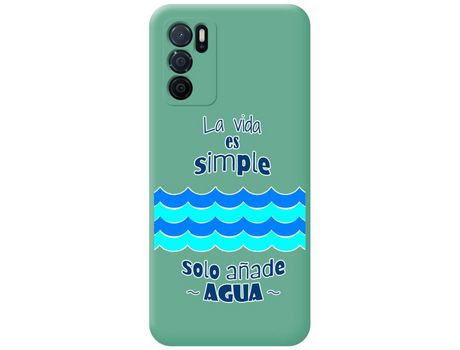 Funda para Oppo A54s TUMUNDOSMARTPHONE Silicona Líquida Dibujos Agua Verde