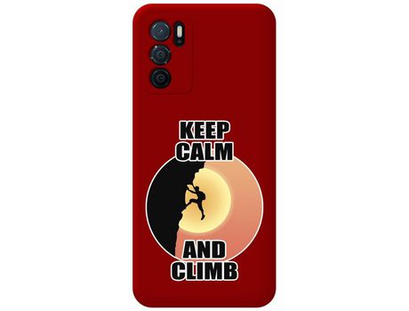 Funda para Oppo A54s TUMUNDOSMARTPHONE Silicona Líquida Dibujos Hombre Escalada Rojo
