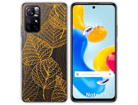 Funda para Xiaomi Redmi Note 11s 5G TUMUNDOSMARTPHONE Dibujos Transparente Hojas Multicolor