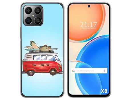 Funda para Huawei Honor X8 TUMUNDOSMARTPHONE Dibujos Furgoneta Multicolor