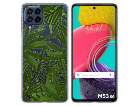 Funda para Samsung Galaxy M53 5G TUMUNDOSMARTPHONE Dibujos Transparente Jungla Multicolor