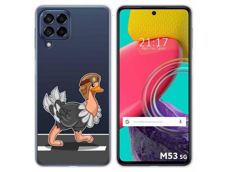 Funda para Samsung Galaxy M53 5G TUMUNDOSMARTPHONE Dibujos Transparente Avestruz Multicolor