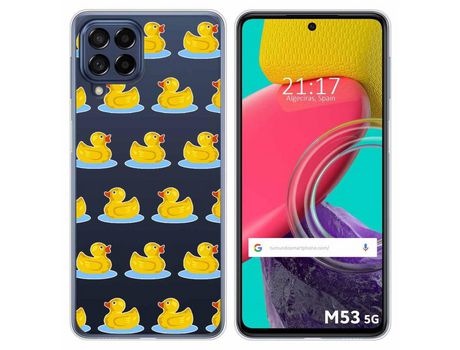 Funda para Samsung Galaxy M53 5G TUMUNDOSMARTPHONE Dibujos Transparente Pato Multicolor