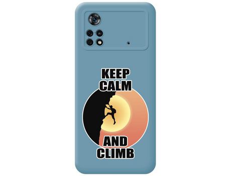 Funda para Xiaomi POCO X4 Pro 5G TUMUNDOSMARTPHONE Silicona Líquida Dibujos Hombre Escalada Azul