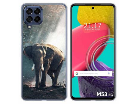 Funda para Samsung Galaxy M53 5G TUMUNDOSMARTPHONE Dibujos Elefante Multicolor