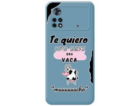 Funda para Xiaomi POCO X4 Pro 5G TUMUNDOSMARTPHONE Silicona Líquida Dibujos Vaca Azul