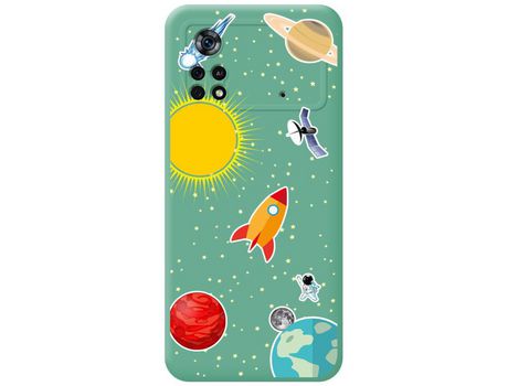 Funda para Xiaomi POCO X4 Pro 5G TUMUNDOSMARTPHONE Silicona Líquida Dibujos Espacio Verde