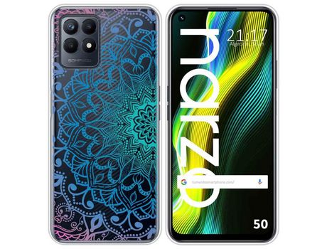 Funda para Realme Narzo 50 TUMUNDOSMARTPHONE Dibujos Transparente Mandala Multicolor