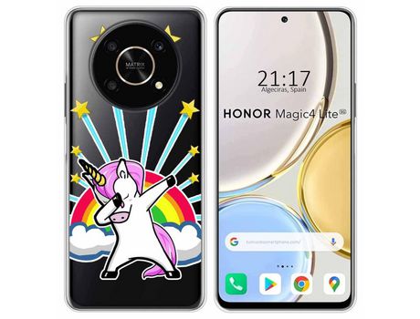 Funda para Huawei Honor Magic 4 Lite TUMUNDOSMARTPHONE Dibujos Transparente Unicornio Multicolor