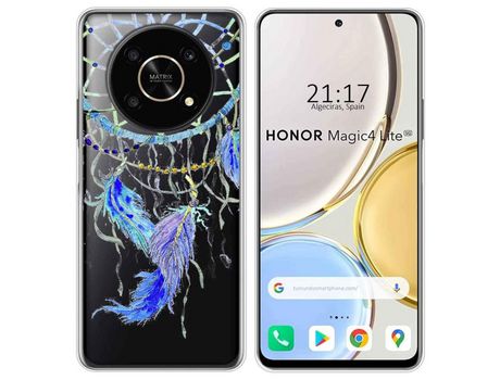 Funda para Huawei Honor Magic 4 Lite TUMUNDOSMARTPHONE Dibujos Transparente Plumas Multicolor