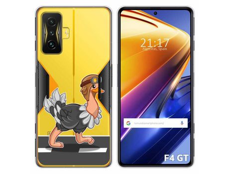 Funda para Xiaomi Poco F4 GT 5G TUMUNDOSMARTPHONE Dibujos Transparente Avestruz Multicolor
