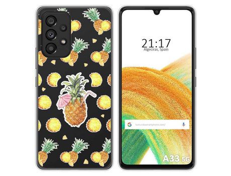 Funda para Samsung Galaxy A33 5G TUMUNDOSMARTPHONE Dibujos Transparente Piña Multicolor