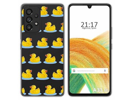 Funda para Samsung Galaxy A33 5G TUMUNDOSMARTPHONE Dibujos Transparente Pato Multicolor