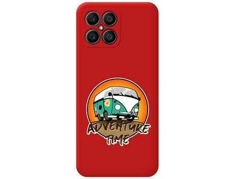Funda para Huawei Honor X8 TUMUNDOSMARTPHONE Silicona Líquida Dibujos Adventure Time Rojo