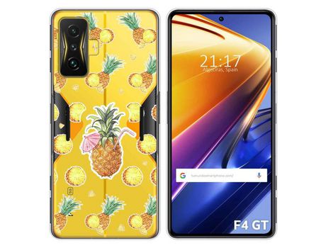Funda para Xiaomi Poco F4 GT 5G TUMUNDOSMARTPHONE Dibujos Transparente Piña Multicolor