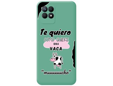 Funda para Realme Narzo 50 TUMUNDOSMARTPHONE Silicona Líquida Dibujos Vaca Verde