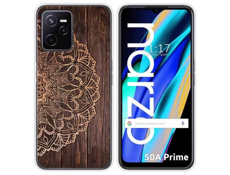 Funda para Realme Narzo 50A Prime TUMUNDOSMARTPHONE Dibujos Madera 06 Multicolor
