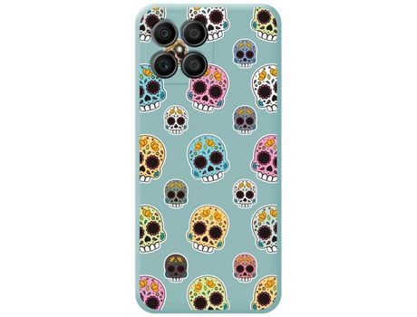 Funda para Huawei Honor X8 TUMUNDOSMARTPHONE Silicona Líquida Dibujos Catrina Azul