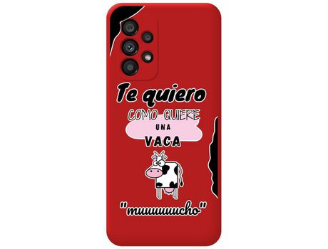 Funda para Samsung Galaxy A33 5G TUMUNDOSMARTPHONE Silicona Líquida Dibujos Vaca Rojo